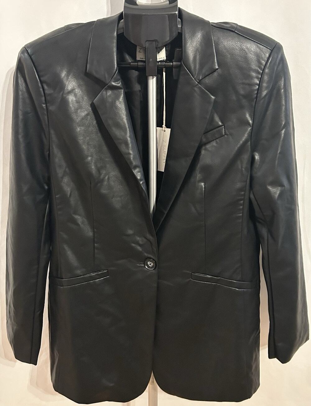 NWT Z-Supply Sandelle Faux Leather Black Jacket size M